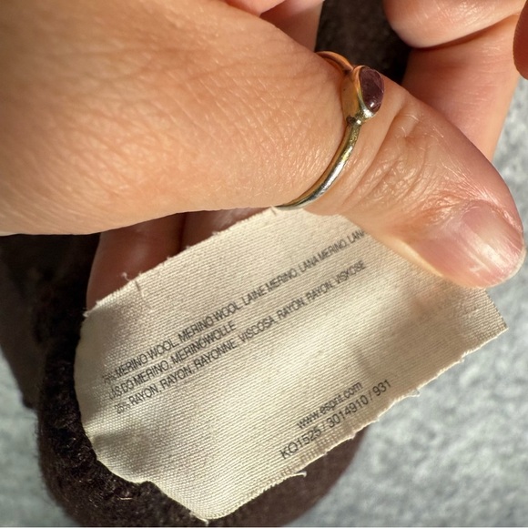 Esprit Y2K Merino Wool Blend Shawl Collar Cardigan Belted Brown M - Picture 11 of 14